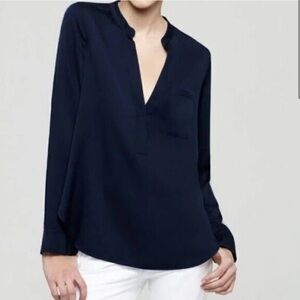 Vince Silk Long Sleeve Blouse